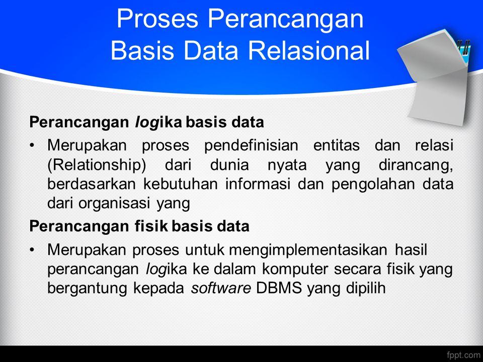 Proses Perancangan Basis Data Relasional