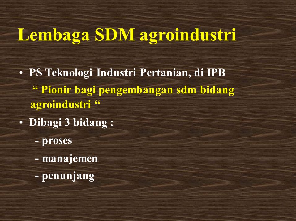 Lembaga SDM agroindustri