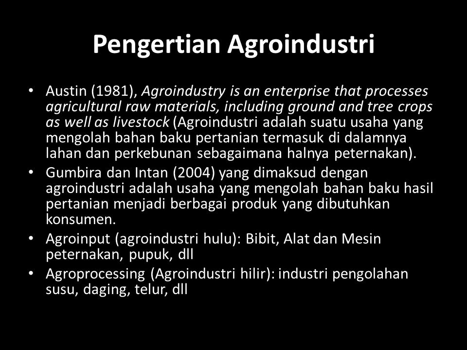 Pengertian Agroindustri