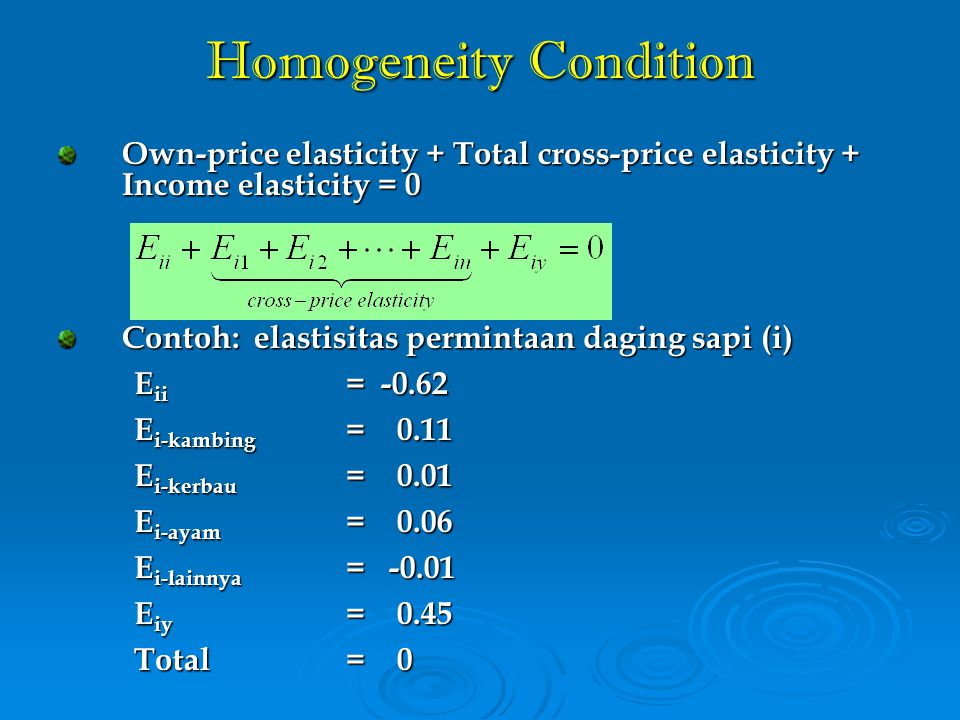 Homogeneity Condition