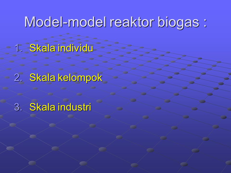 Model-model reaktor biogas :