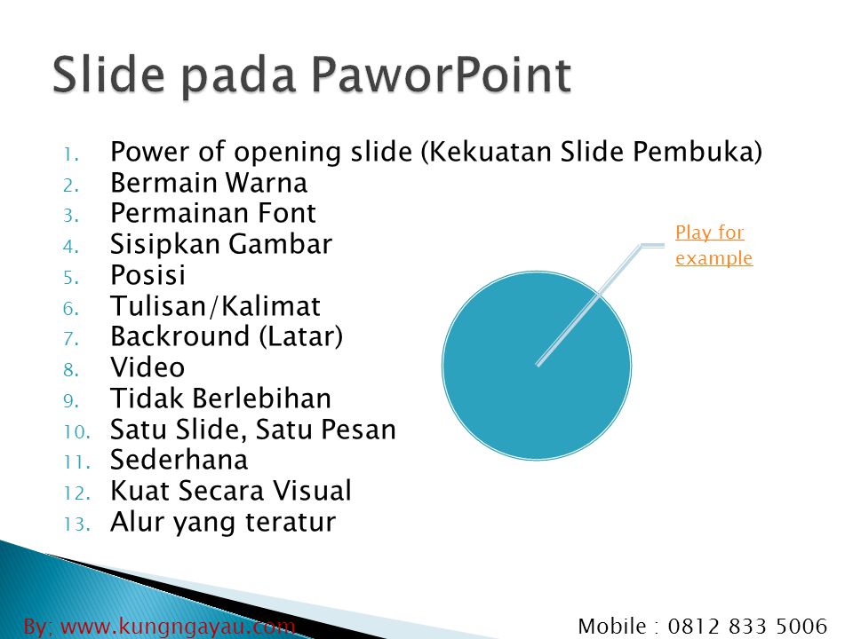 Slide pada PaworPoint Power of opening slide (Kekuatan Slide Pembuka)