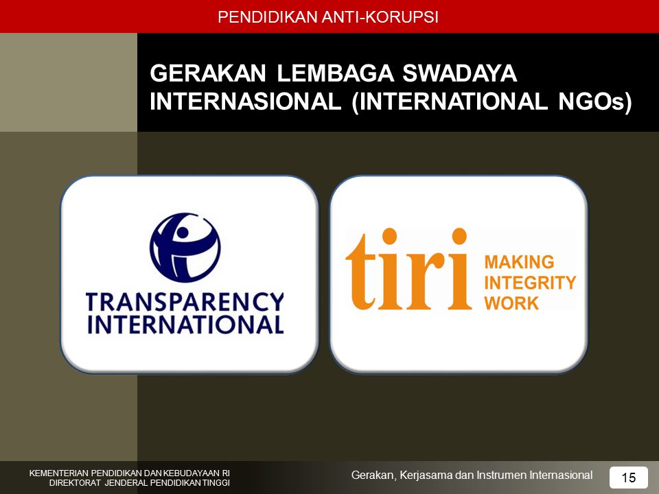 GERAKAN LEMBAGA SWADAYA INTERNASIONAL (INTERNATIONAL NGOs)