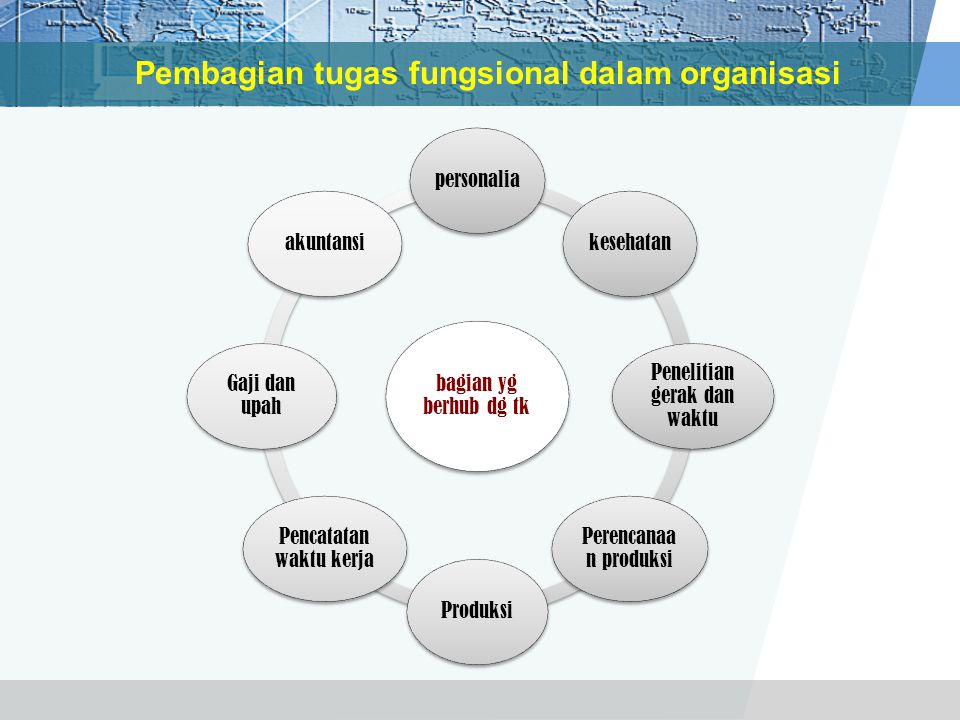 Pembagian tugas fungsional dalam organisasi