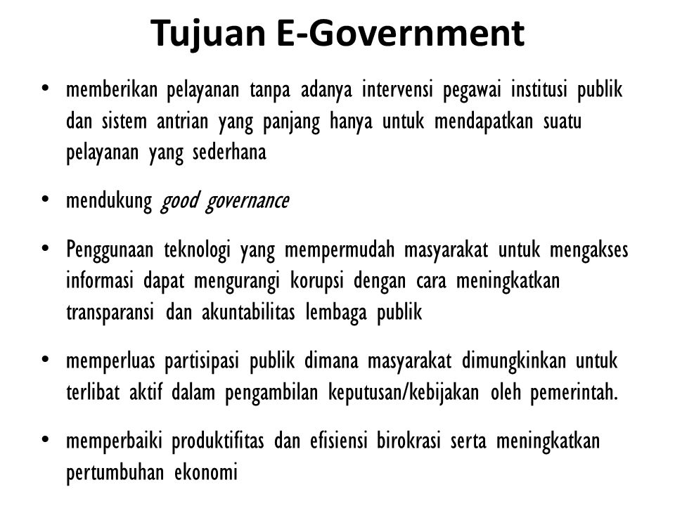 Tujuan E-Government
