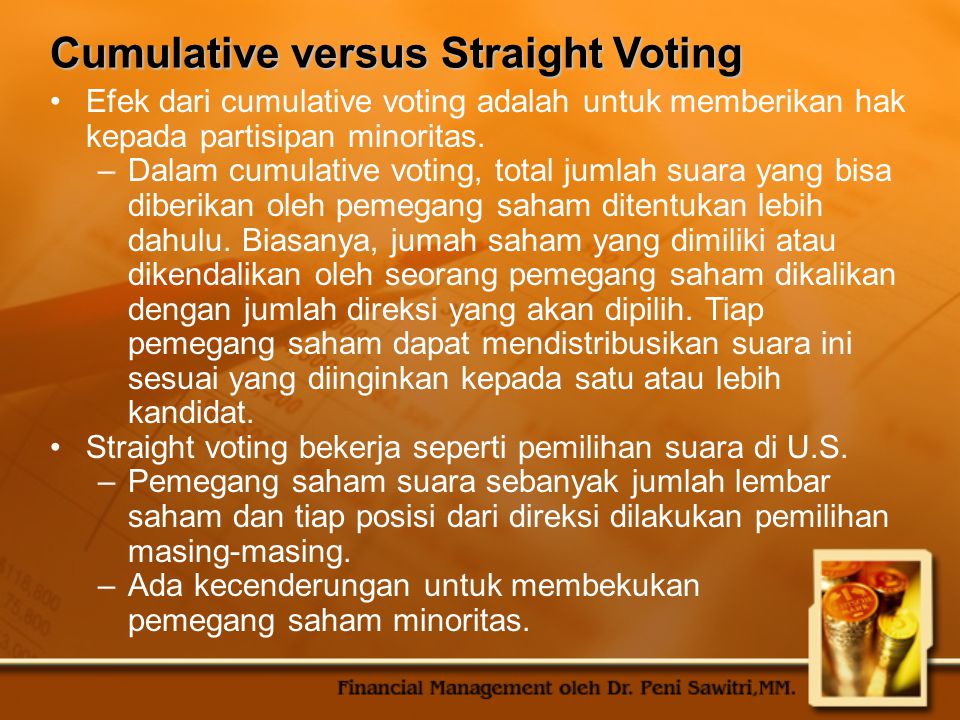Cumulative versus Straight Voting