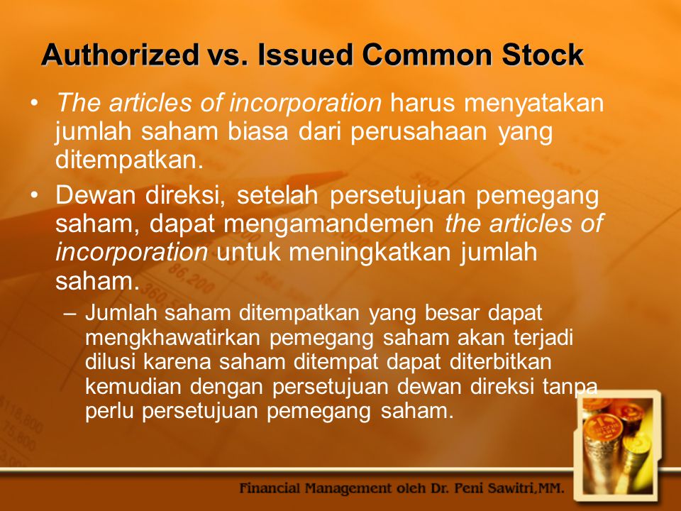 Authorized vs. Issued Common Stock