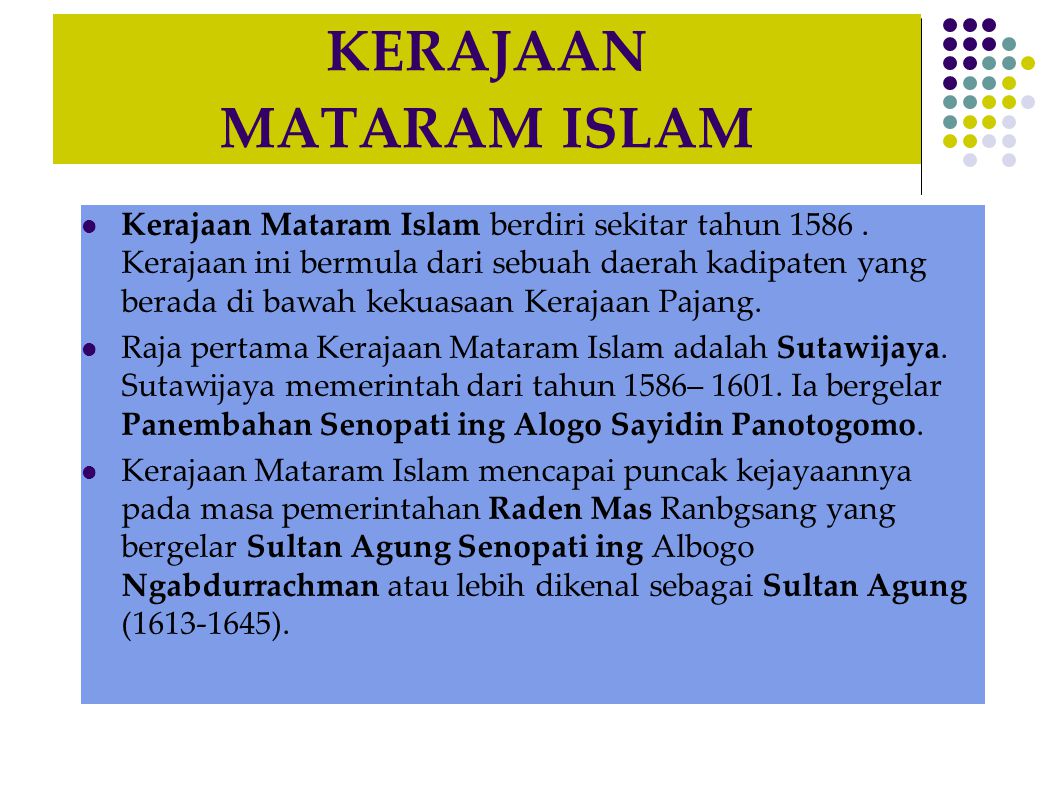 KERAJAAN MATARAM ISLAM