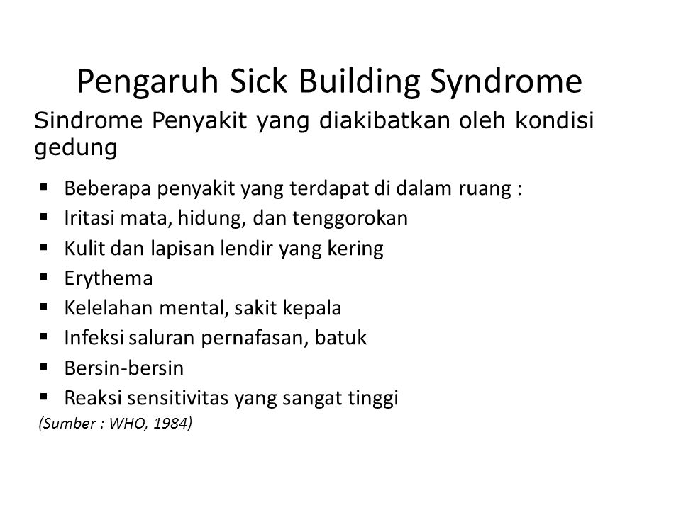 Pengaruh Sick Building Syndrome