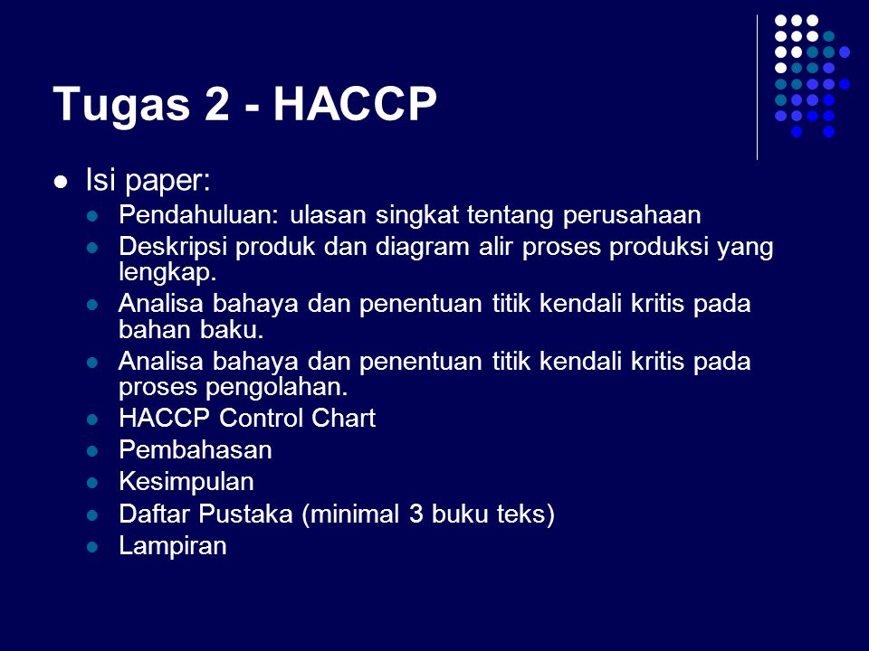 Tugas 2 - HACCP Isi paper: