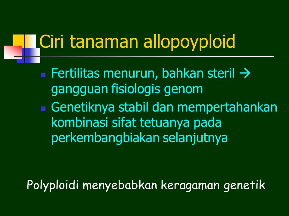 Ciri tanaman allopoyploid