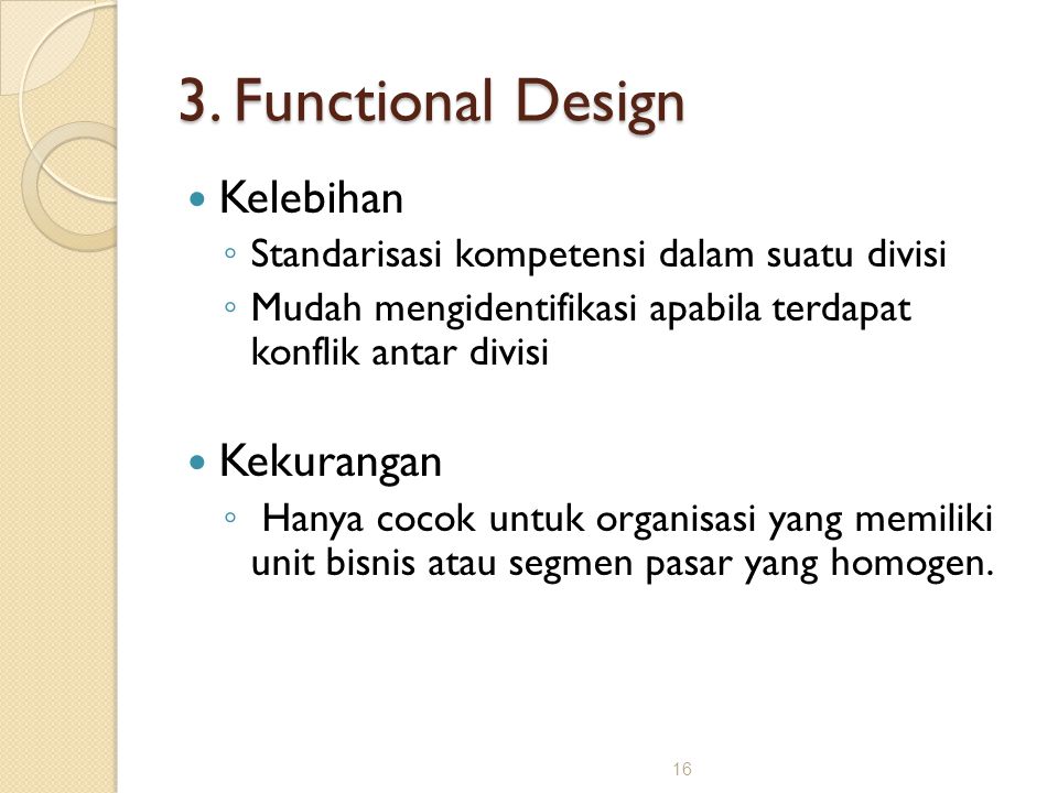 3. Functional Design Kelebihan Kekurangan