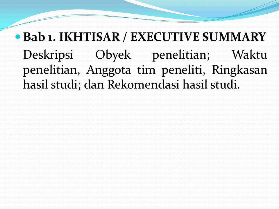Bab 1. IKHTISAR / EXECUTIVE SUMMARY