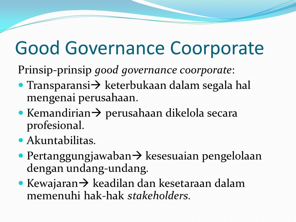 Good Governance Coorporate