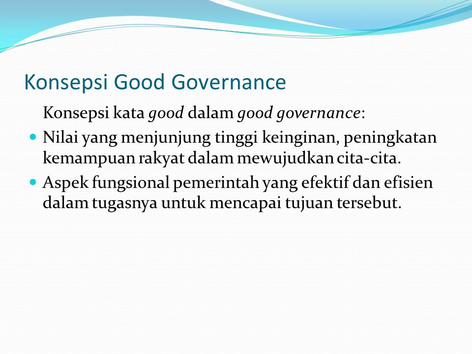 Konsepsi Good Governance
