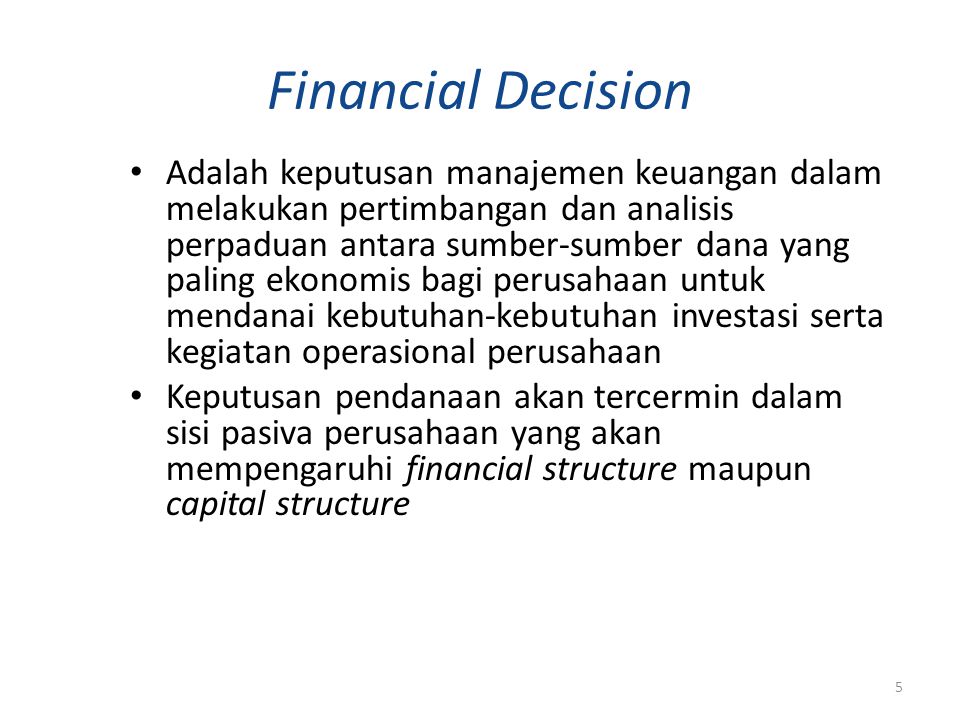 Financial Decision