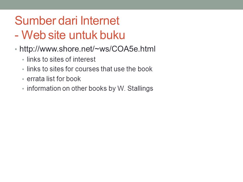 Sumber dari Internet - Web site untuk buku