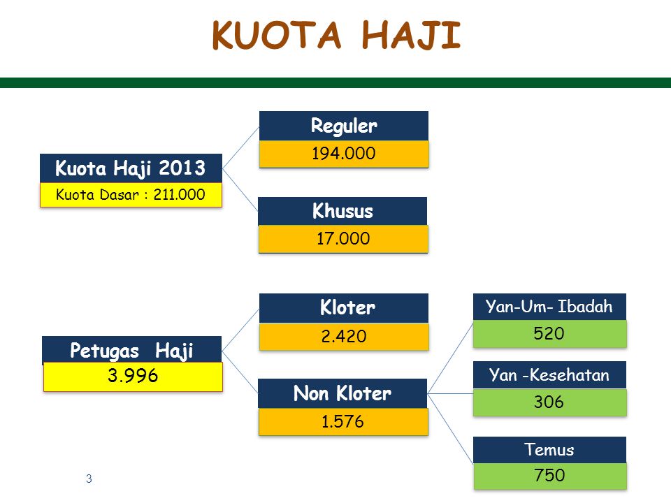 KUOTA HAJI Reguler Kuota Haji 2013 Khusus Kloter Petugas Haji 3.996