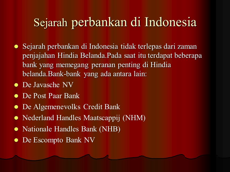 Sejarah perbankan di Indonesia