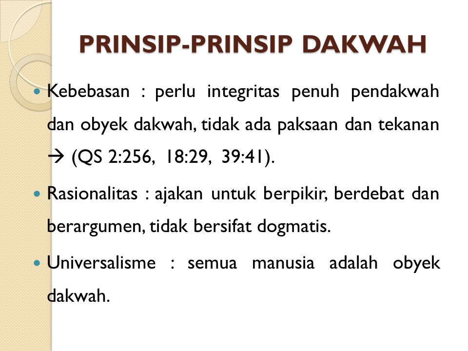 PRINSIP-PRINSIP DAKWAH