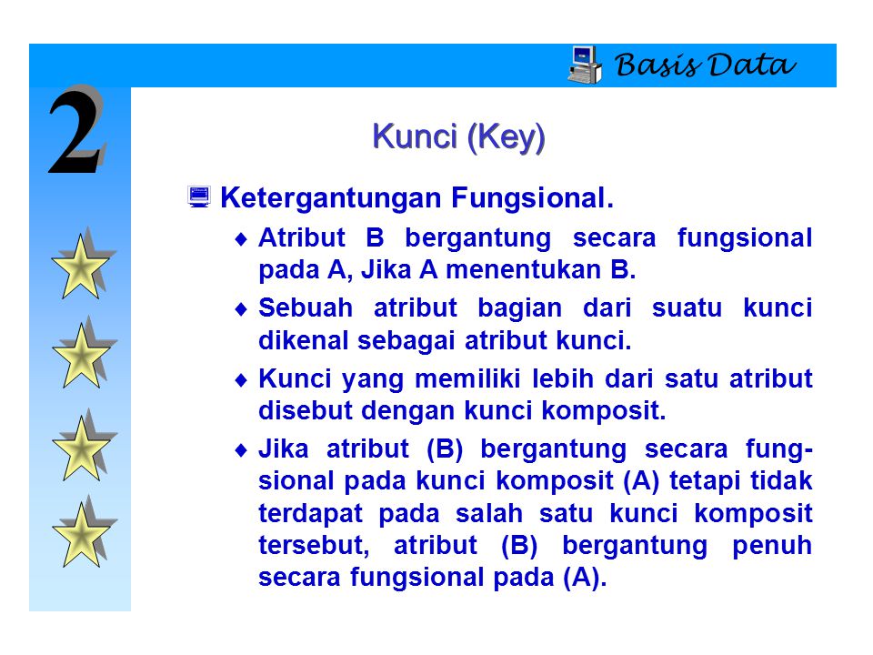 2 Kunci (Key) Basis Data Ketergantungan Fungsional.