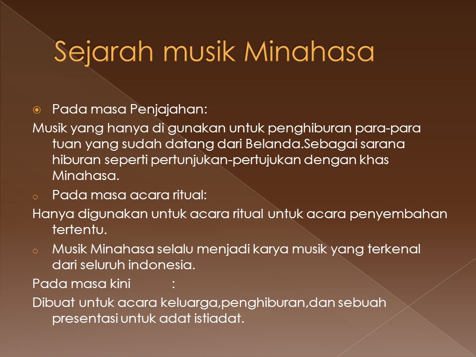Sejarah musik Minahasa