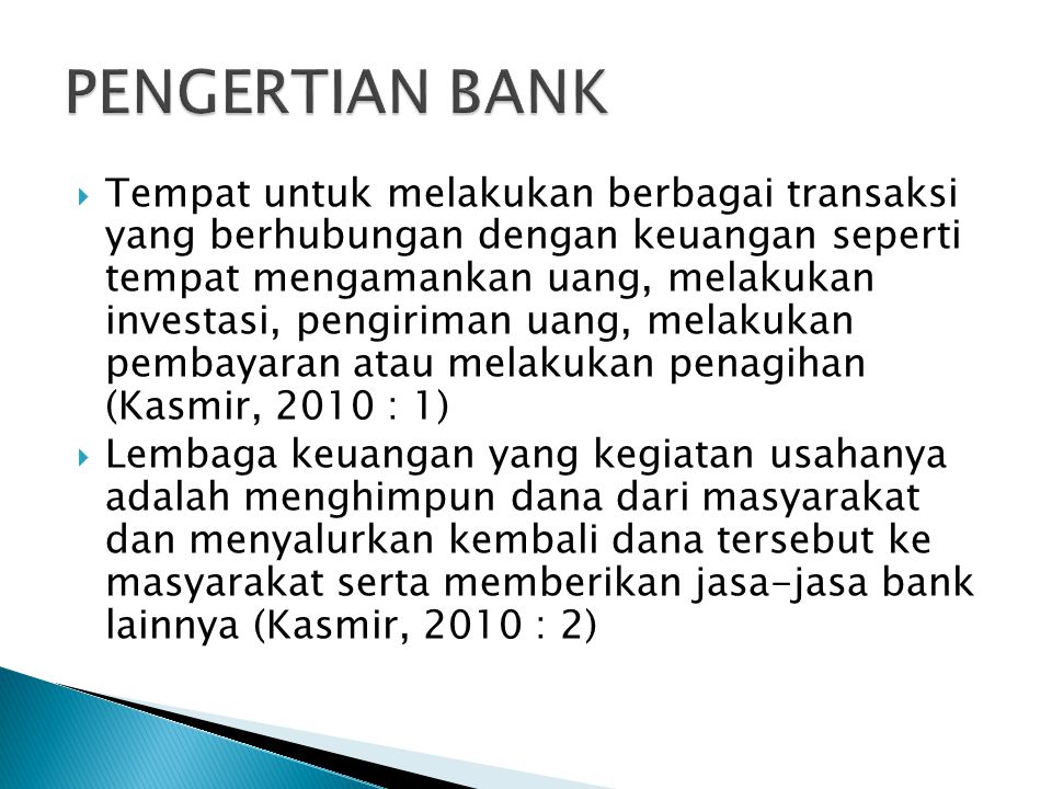 PENGERTIAN BANK