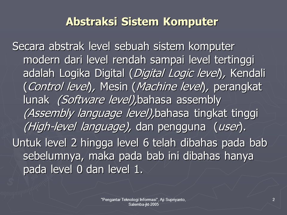Abstraksi Sistem Komputer