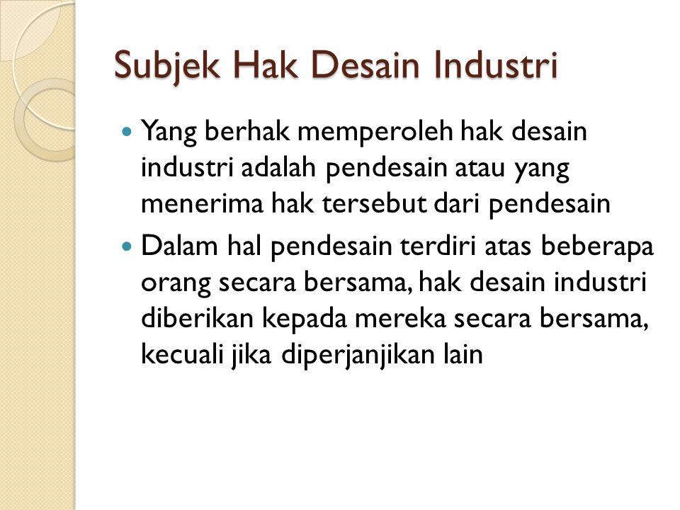 Subjek Hak Desain Industri