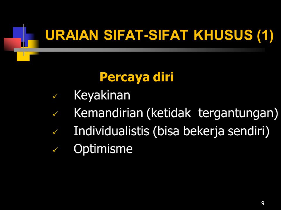 URAIAN SIFAT-SIFAT KHUSUS (1)
