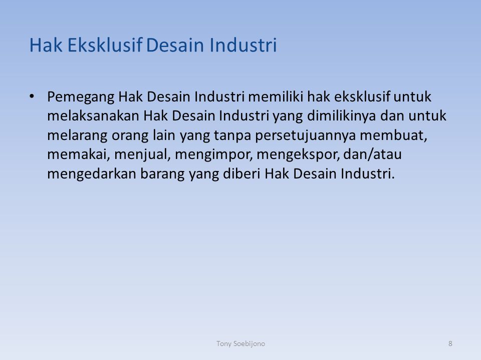 Hak Eksklusif Desain Industri