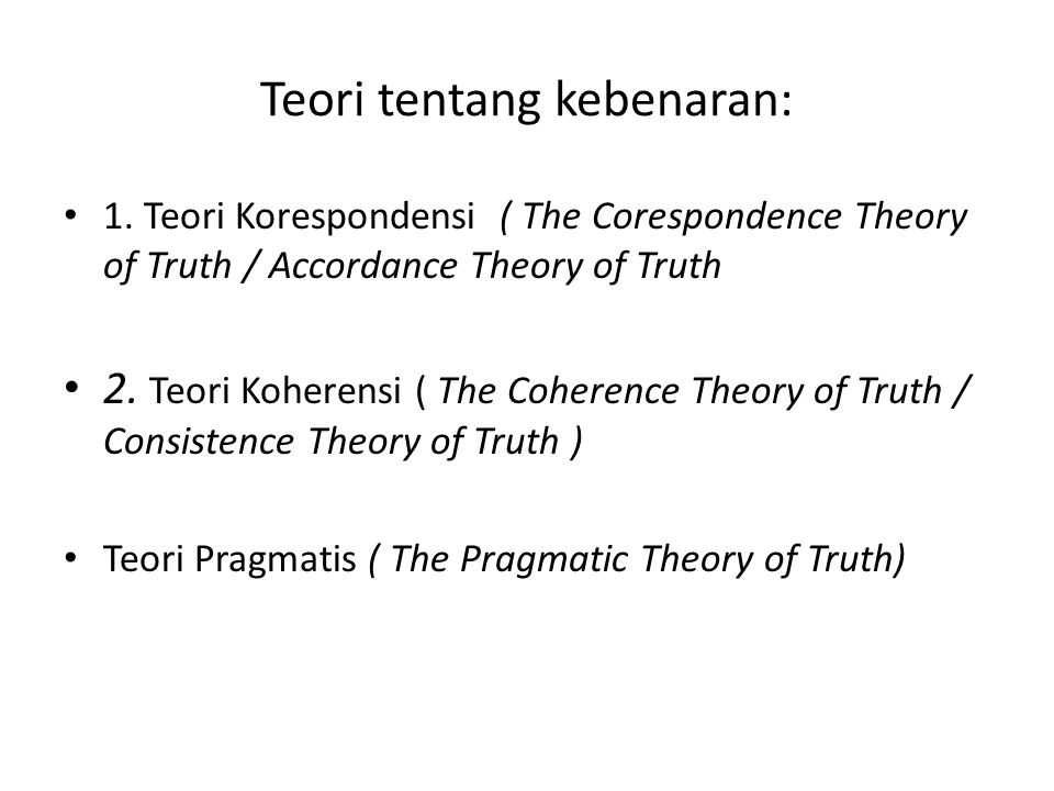 Teori tentang kebenaran: