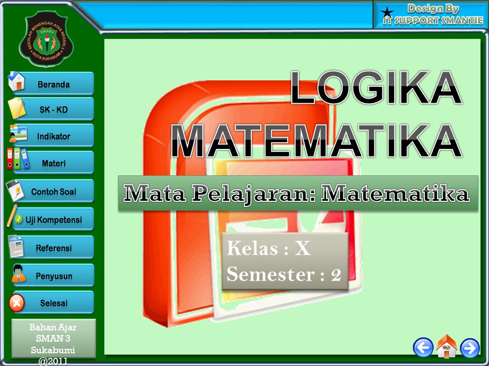 LOGIKA MATEMATIKA Mata Pelajaran: Matematika Kelas : X Semester : 2
