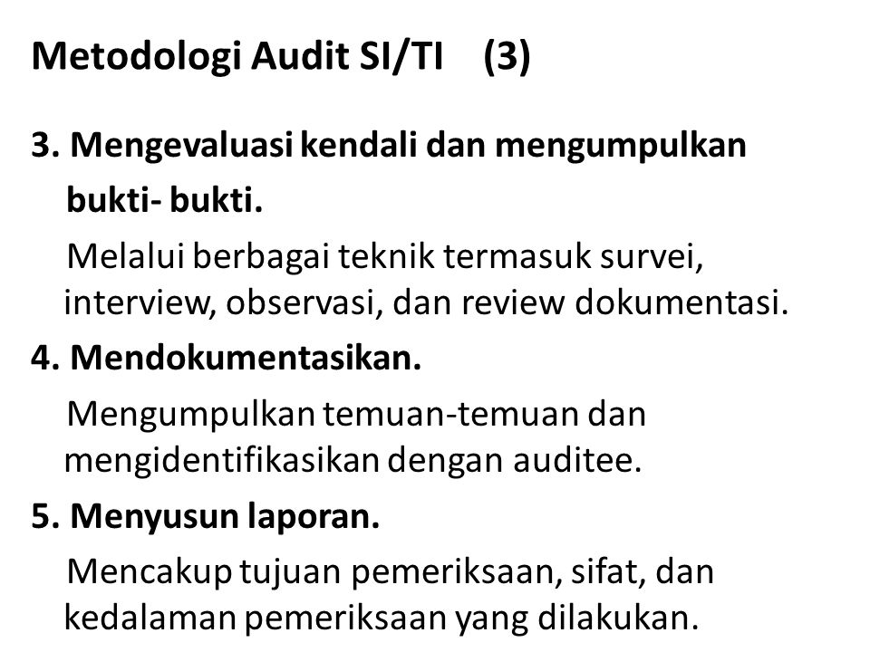 Metodologi Audit SI/TI (3)