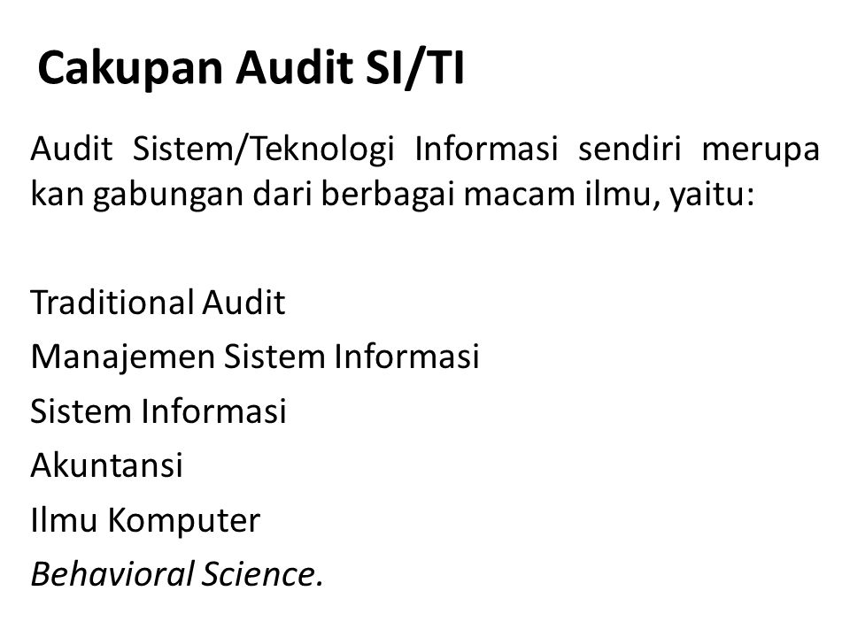 Cakupan Audit SI/TI