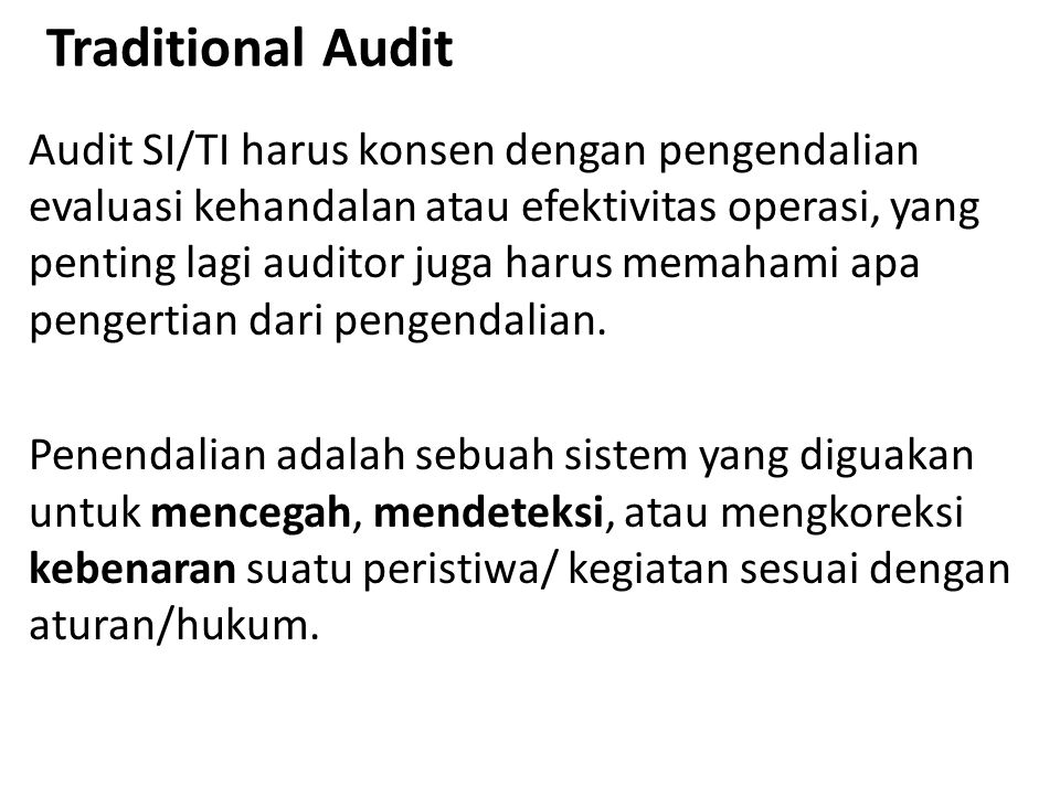 Traditional Audit