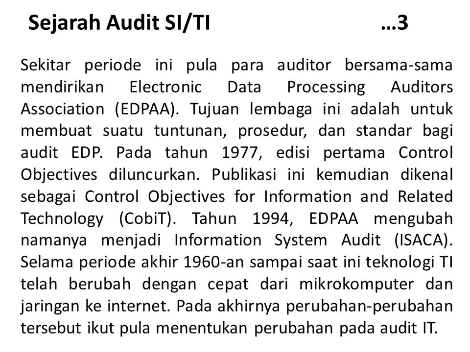 Sejarah Audit SI/TI …3