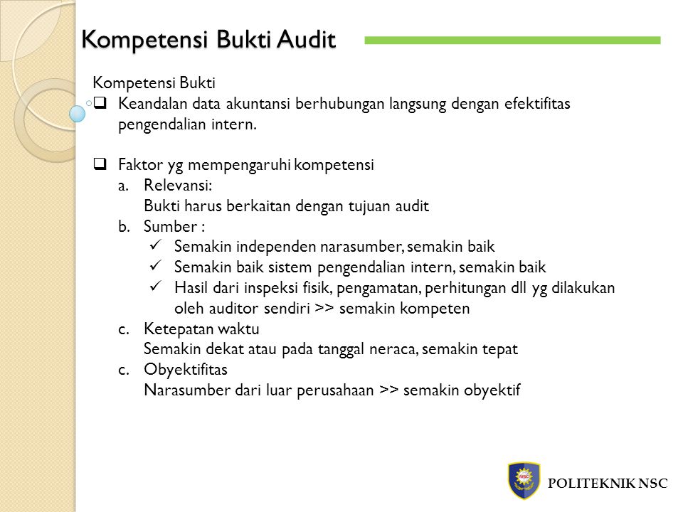 Kompetensi Bukti Audit