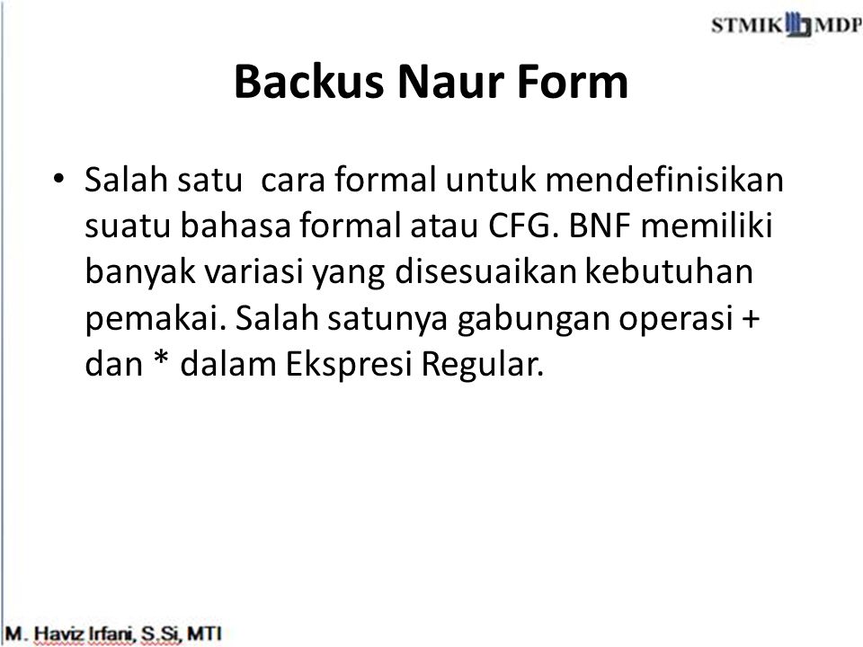 Backus Naur Form