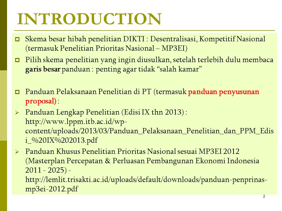 CONTOH PROPOSAL HIBAH BERSAING DIKTI PDF