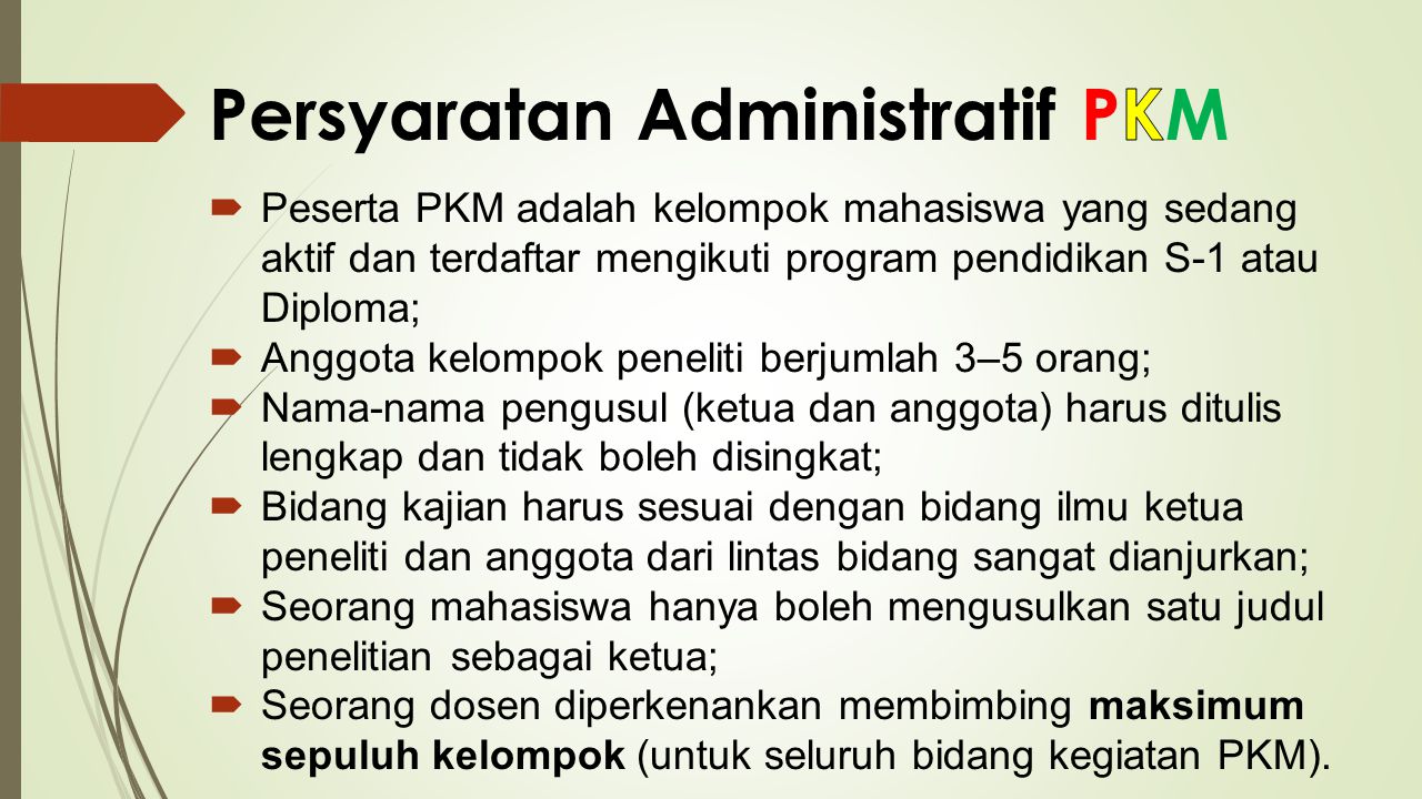 Persyaratan Administratif PKM
