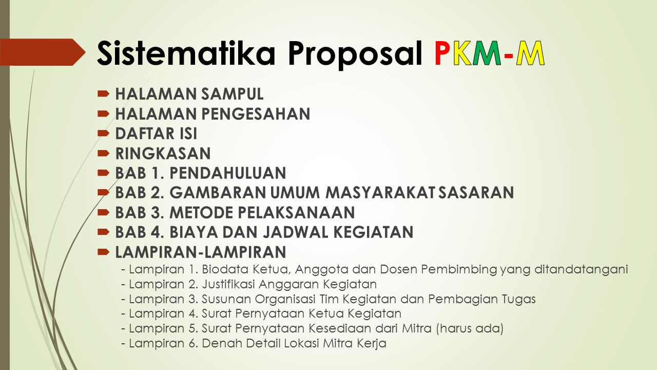 Sistematika Proposal PKM-M