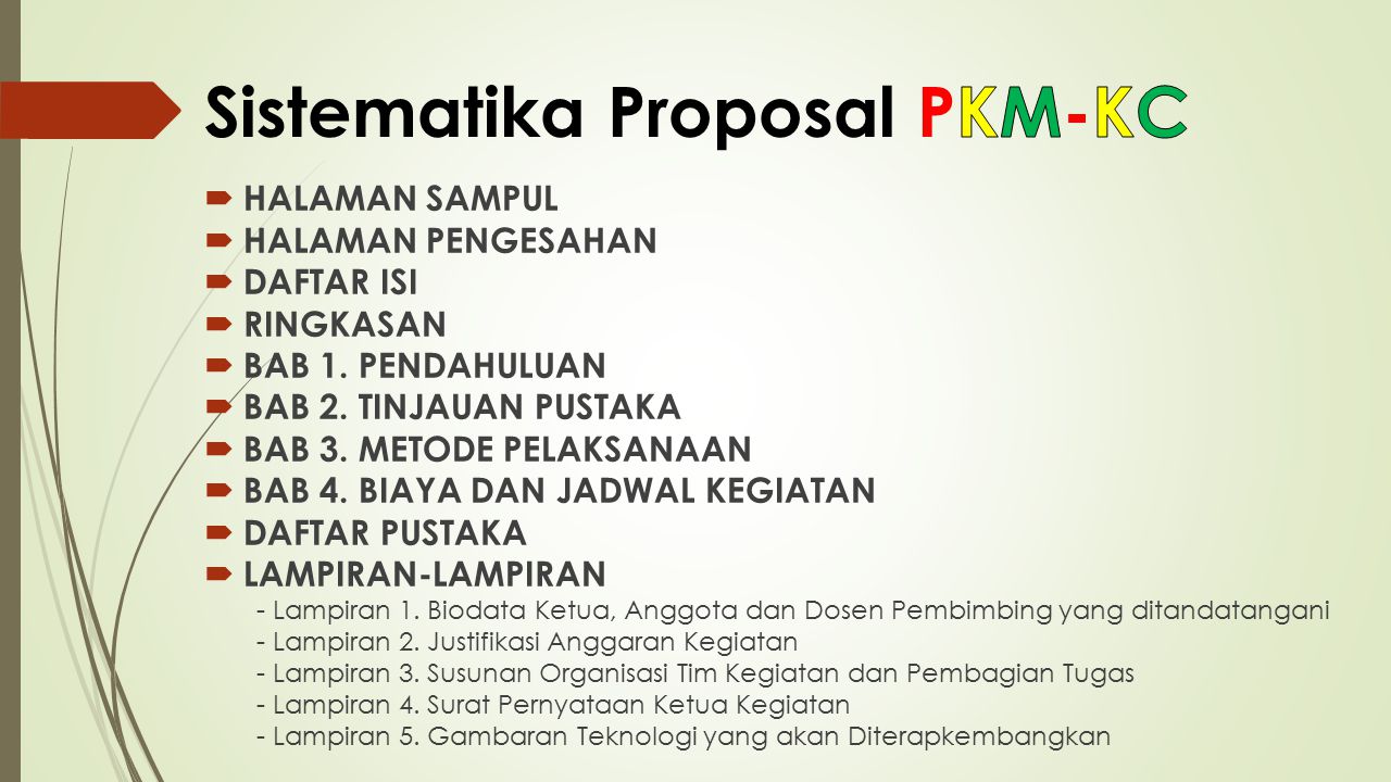 Sistematika Proposal PKM-KC