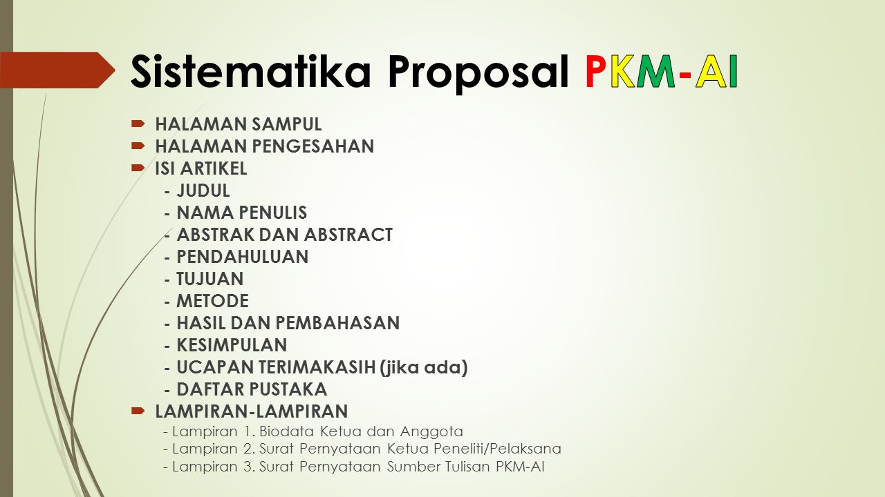 Sistematika Proposal PKM-AI