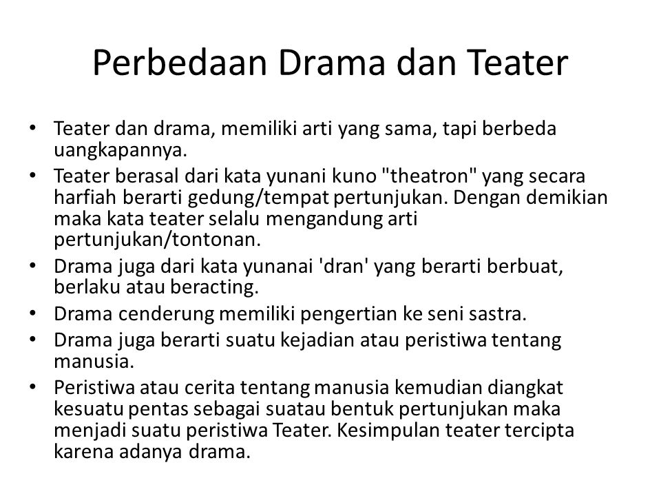 Perbedaan Drama dan Teater