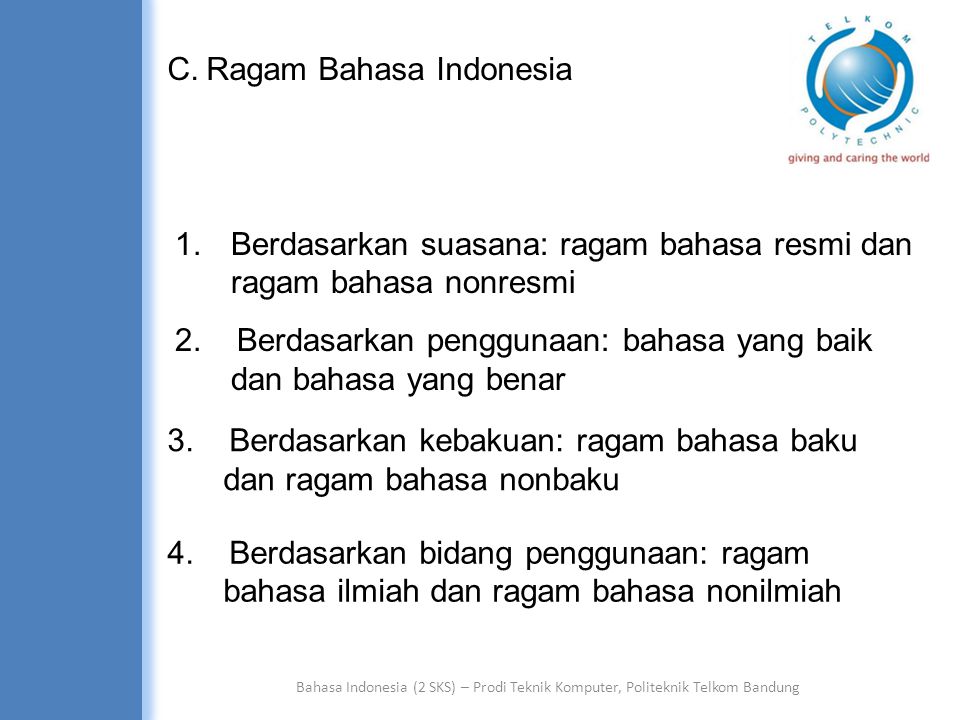 C. Ragam Bahasa Indonesia