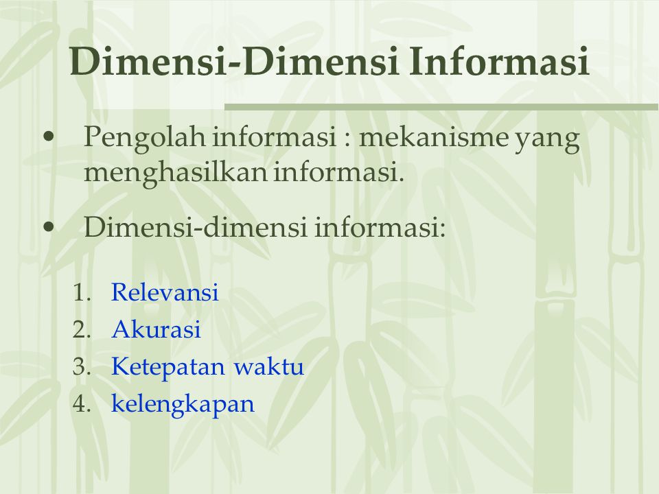Dimensi-Dimensi Informasi