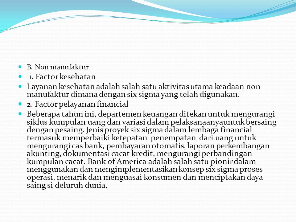 2. Factor pelayanan financial