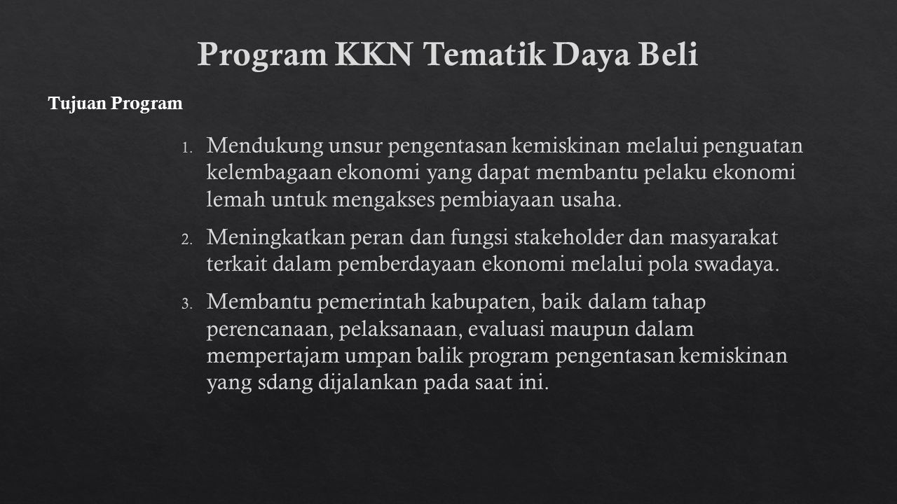Program KKN Tematik Daya Beli