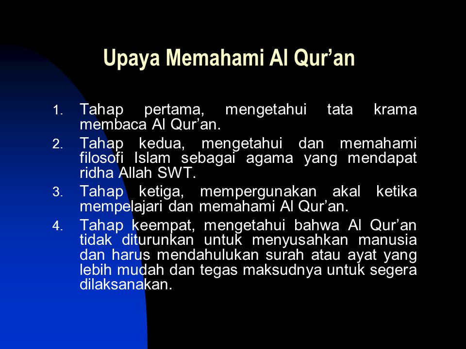 Upaya Memahami Al Qur’an